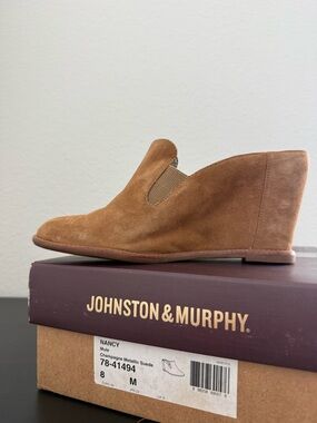 Johnston & Murphy Chestnut Suede Wedge Slip-On